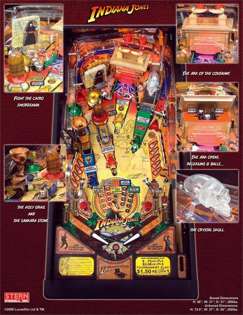Indiana Jones Pinball Machine (2008) by Stern - Image 3